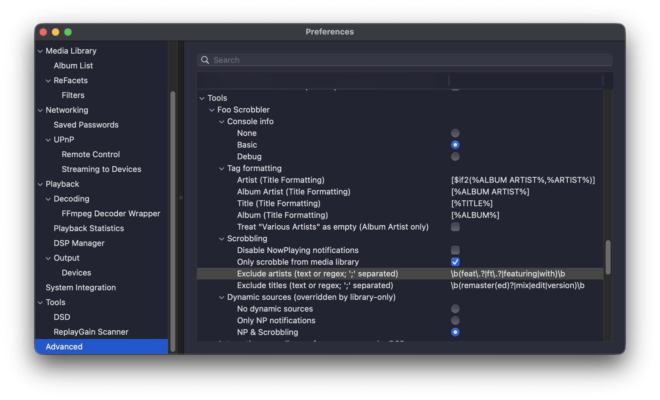 Foo Scrobbler screenshot
